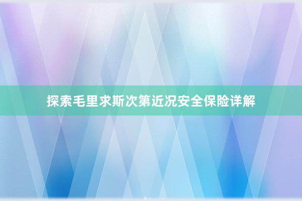 探索毛里求斯次第近况安全保险详解